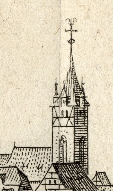 Bild: Das Aussehen Stadtkirche um die Mitte des 17. Jahrhunderts